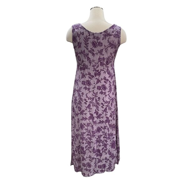 Karin Stevens Petites Purple Floral Maxi Dress Sleeveless Retro Cottagecore 10P - Picture 6 of 10